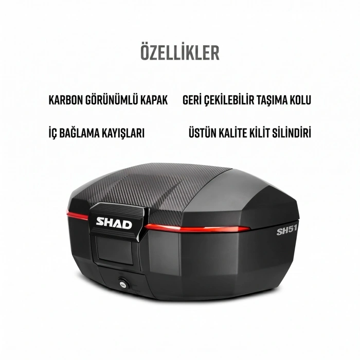 SHAD SH-51 ÇANTA CARBON SİYAH ÇANTA