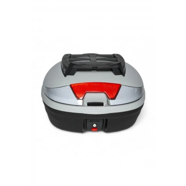 Motosiklet Çantası Arka Motosiklet Bagajı Kargo Taşıma Aparatlı Sırt Dayamalı CV46 Gri