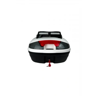 Motosiklet Çantası Arka Motosiklet Bagajı Kargo Taşıma Aparatlı Sırt Dayamalı CV46 Beyaz