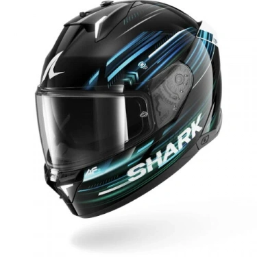 SHARK SKWAL İ3 LIGHT-BLUR SİYAH-KIRMIZI-MAVİ KAPALI KASK (LEDLİ MODEL)