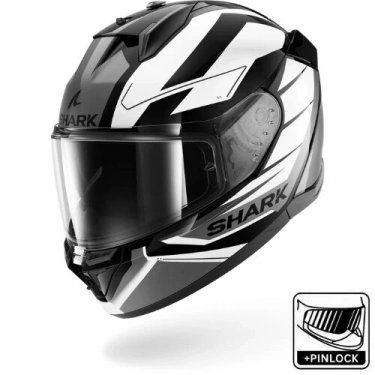 SHARK D-SKWAL 3 SIZLAR GRİ-SİYAH-BEYAZ KAPALI KASK (PINLOCK HEDİYELİDİR)