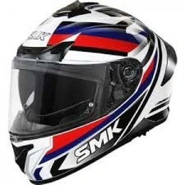 SMK TYPHOON FREERIDE BEYAZ-MAVİ-KIRMIZI-SİYAH KAPALI KASK (GÜNEŞ VİZÖRLÜ)