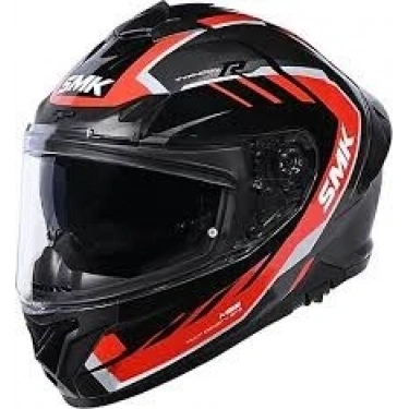 SMK TYPHOON AEROT SİYAH-KIRMIZI KAPALI KASK (GÜNEŞ VİZÖRLÜ)