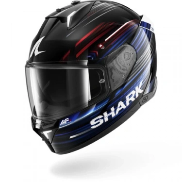 SHARK SKWAL İ3 LIGHT-BLUR SİYAH-KIRMIZI-MAVİ KAPALI KASK (LEDLİ MODEL)