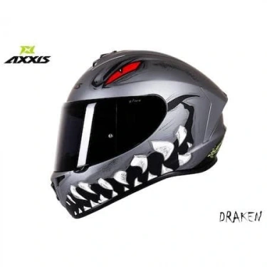 AXXIS DRAKEN FORZA SİYAH-GRİ FULLFACE KASK (SİYAH+ŞEFFAF CAMLI)
