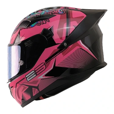 FAZER FX-211X PEMBE-SİYAH KASK KAPALI MODEL RENKLİ CAMLI ( İÇ GÜNEŞ VİZÖRLÜ )