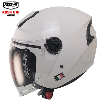 FREE-M 618 YARIM KASK BEYAZ(GÜNEŞ VİZÖRLÜ)