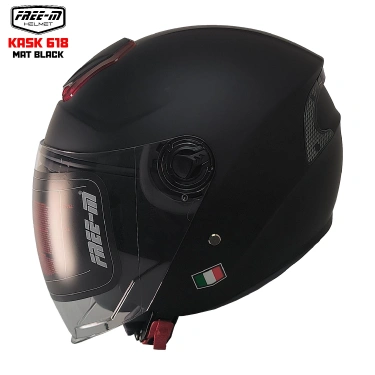 FREE-M 618 YARIM KASK MAT SİYAH(GÜNEŞ VİZÖRLÜ)