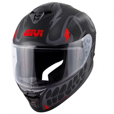 GIVI 50.X BONES MAT SİYAH-KIRMIZI KASK