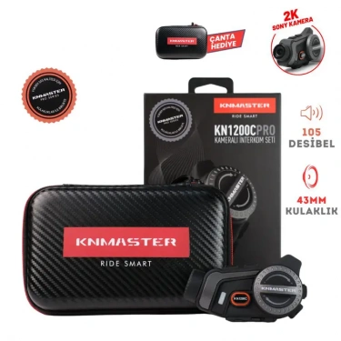 KNMASTER KN1200C PRO Kameralı Motosiklet Kask İnterkom Bluetooth Intercom Kulaklık Seti