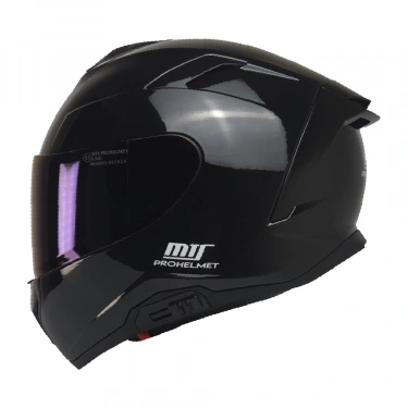 KUZEYMOTOR MTS X340 FULLFACE KASK PARLAK SİYAH (MAVİ CAMLI)