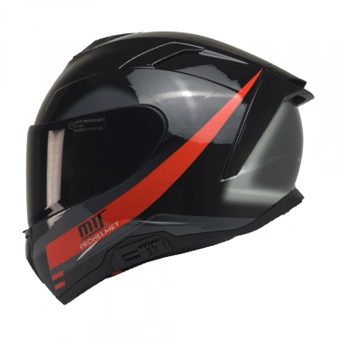 KUZEYMOTOR MTS X340 ROSSO P.SİYAH-KIRMIZI FULLFACE KASK (SİYAH CAMLI)