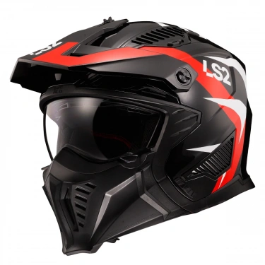 LS2 DRIFTER TRIALITY KIRMIZI KASK (ÖN ÇENE ÇIKARILABİLİR)