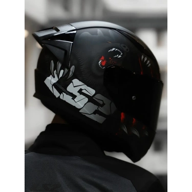 LS2 RAPID 2 RACE CLAWN MAT SİYAH-KIRMIZI KASK (SİYAH+ŞEFFAF CAM+SPOILER )