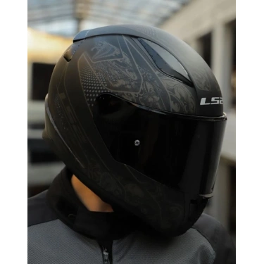 LS2 RAPIDD 2 CRYPT MAT SİYAH KASK ÇİFT CAMLI