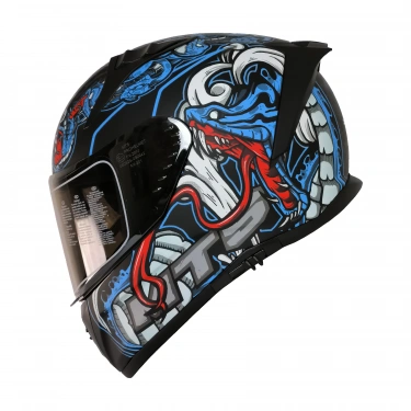 MTS M-201 MYTY BLUE GÜNEŞ VİZÖRLÜ KASK (SİYAH CAMLI)
