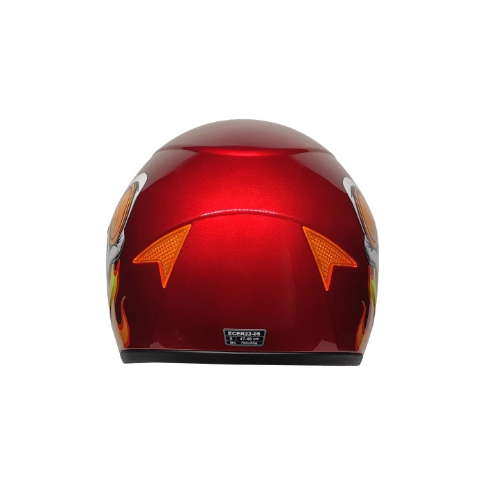 MTS SY118 ÇOCUK KASKI SKULL KIRMIZI (SİYAH CAMLI)