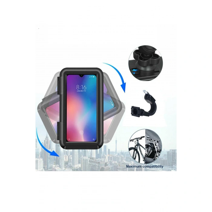 Suporte Motosiklet Telefon Tutucu Kapalı Model ( 4,7 - 6,8 inches ) AYNA BAGLANTILI