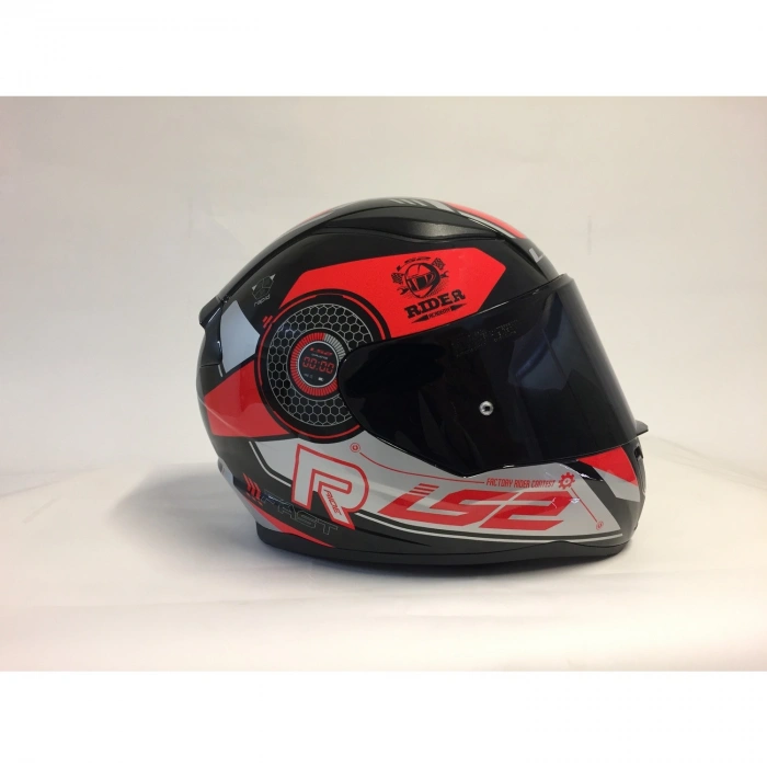 LS2 Rapid Stratus Siyah - Kırmızı - Gri Kask 2 Cam(SİYAH+ŞEFFAF CAM)