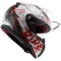 LS2 RAPID NAUGHTY MAT BEYAZ-KIRMIZI KASK