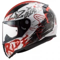 LS2 RAPID NAUGHTY MAT BEYAZ-KIRMIZI KASK