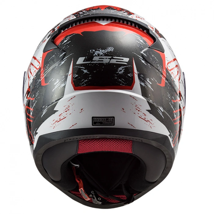 LS2 RAPID NAUGHTY MAT BEYAZ-KIRMIZI KASK