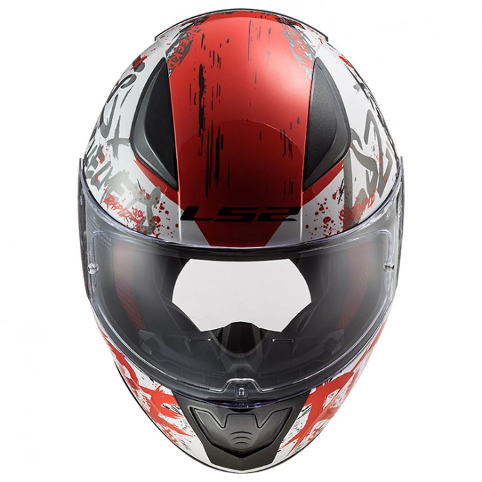 LS2 RAPID NAUGHTY MAT BEYAZ-KIRMIZI KASK
