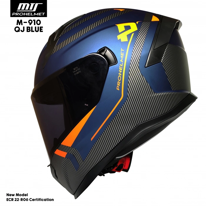MTS M-910 BLUE GÜNEŞ VİZÖRLÜ KASK (SİYAH CAMLI)