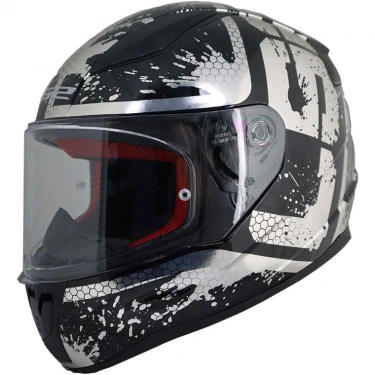 LS2 RAPID SPY MAT SİYAH-BEYAZ KASK