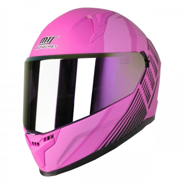 MTS M-910 FUCHSIA LADY GÜNEŞ VİZÖRLÜ KASK (GÖKKUŞAĞI CAMLI)