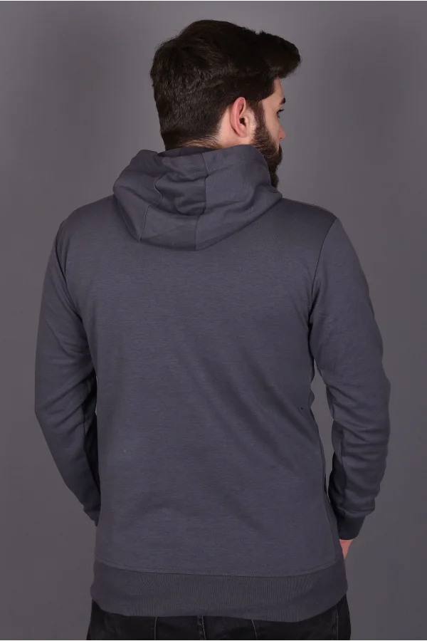 Antrasit Double Face Kapüşonlu Sweatshirt