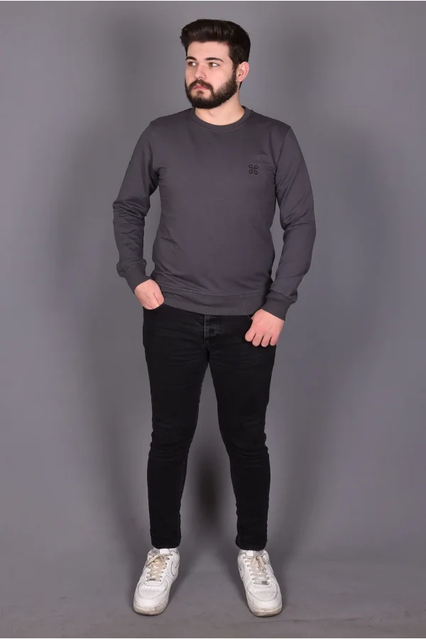 Antrasit Likralı Konpak Penye Kumaş Sweat