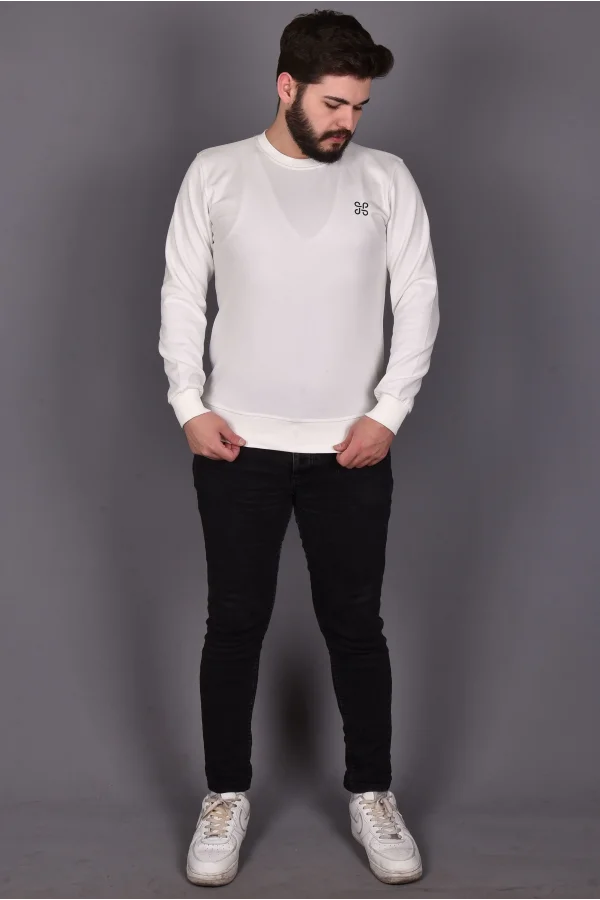 Beyaz Double Face Sweat