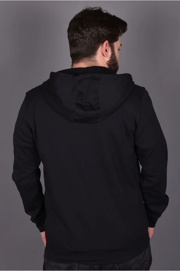 Lacivert Double Face Kapüşonlu Hırka