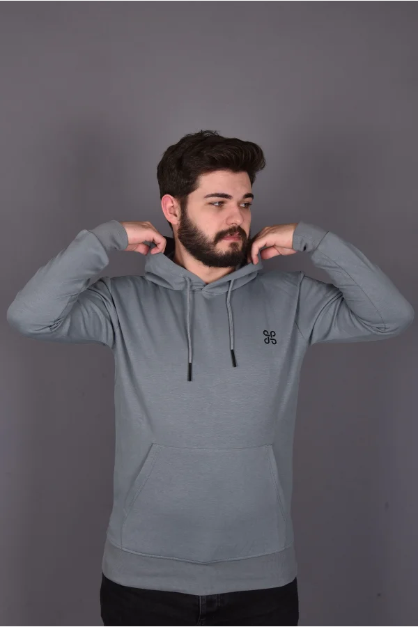 Mint Double Face Kapüşonlu Sweatshirt