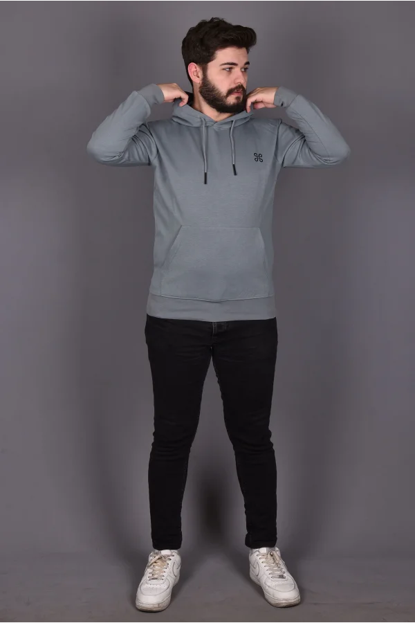 Mint Double Face Kapüşonlu Sweatshirt