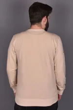 Açık Bej Likralı Konpak Penye Kumaş Sweat