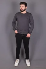 Antrasit Likralı Konpak Penye Kumaş Sweat