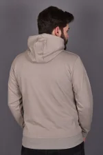 Bej Double Face Kapüşonlu Sweatshirt