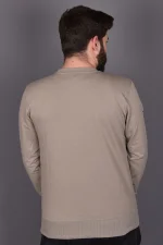 Bej Likralı Konpak Penye Kumaş Sweat