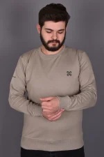 Bej Likralı Konpak Penye Kumaş Sweat