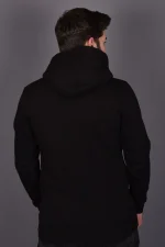 Siyah Double Face Kapüşonlu Sweatshirt