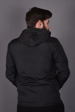 Siyah Fermuarlı ve Cepli İç Astarlı Yağmurluk