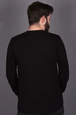 Siyah Likralı Konpak Penye Kumaş Sweat