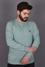 Yeşil Likralı Konpak Penye Kumaş Sweat