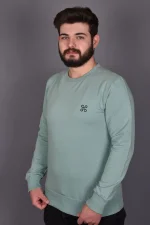 Yeşil Likralı Konpak Penye Kumaş Sweat