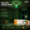 10 ADET 1W E27 YEŞiL YUVARLAK GECE LAMBASI LED AMPUL EAMP-075 (5468)