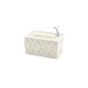 18.4X12.5X9CM BEYAZ YAYLI MASAÜSTÜ DEKORATİF DİKDÖRTGEN PEÇETELİK (5468)