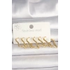 316L Çelik Gold Renk Yıldız Model Kadın Küpe Seti