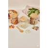 3’lü Kaşıklı Cam Kavanoz Seti Baharatlık Saklama Kavanozu 450 ml